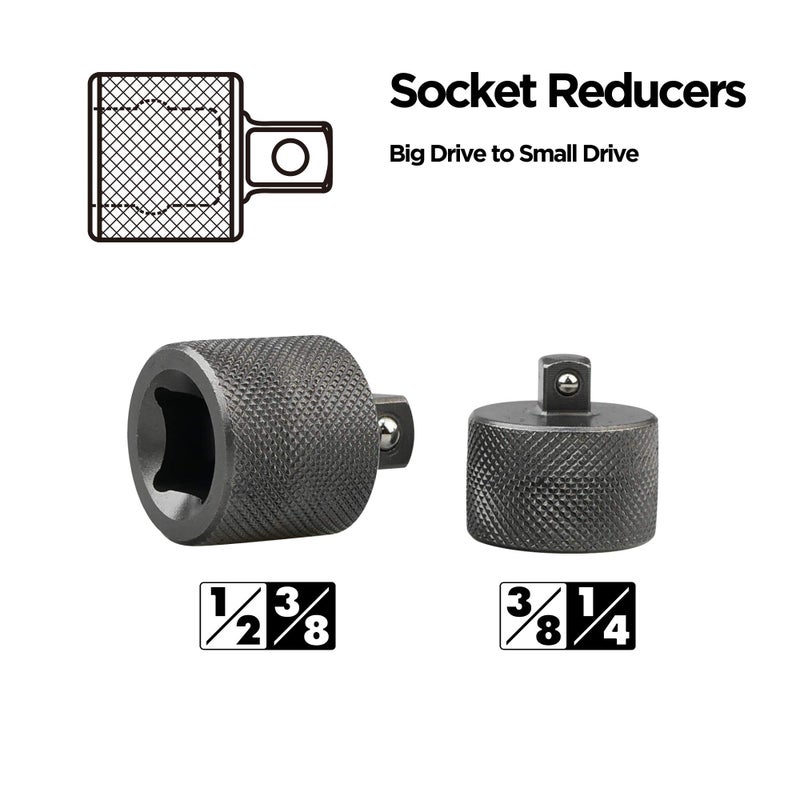 KAIFNT K351 Low Profile Impact Socket Adapter and Reducer Set, Chrome-Moly Steel, 5-Piece - Image 3